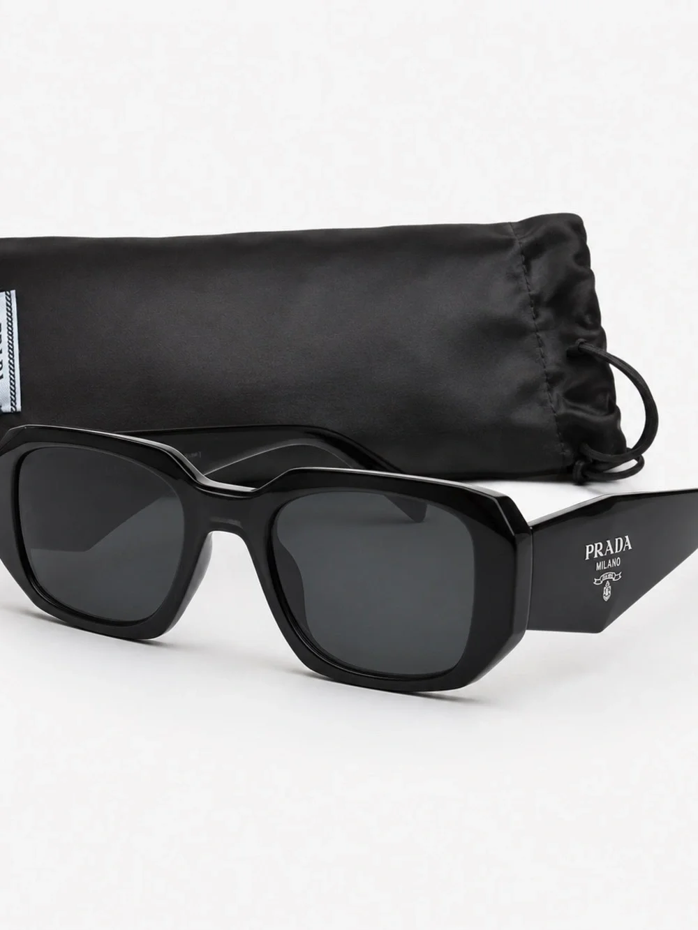 Prada Black Geometric Frame Sunglasses